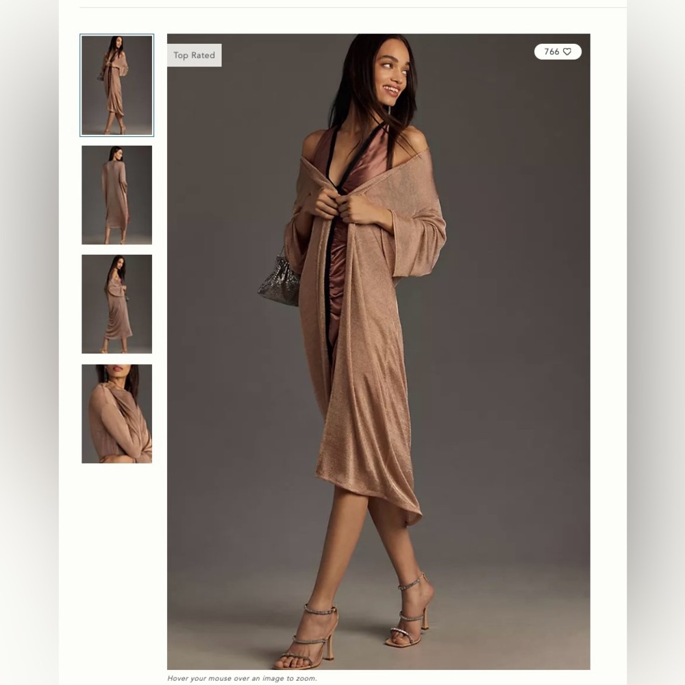 Sundays In Brooklyn Metallic Duster Cardigan Sweater NWT